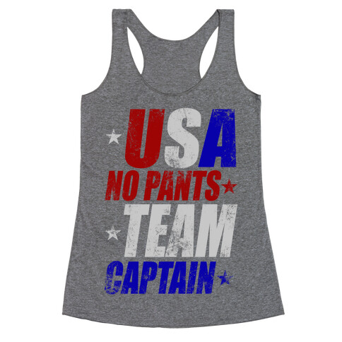 USA No Pants Team Captain Racerback Tank Top