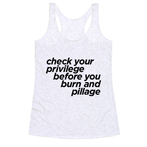 Check Your Privilege Racerback Tank Top