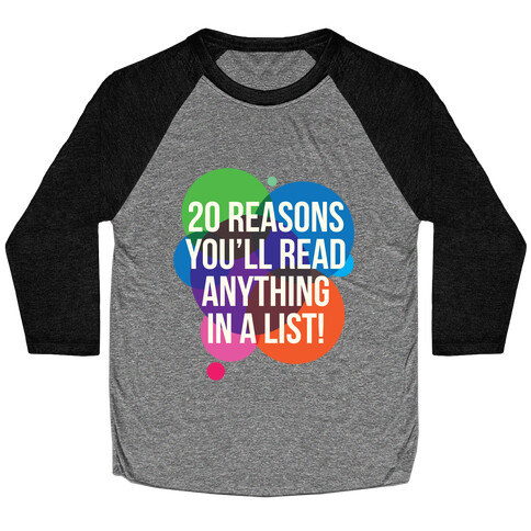 20 Reasons Baseball Tee