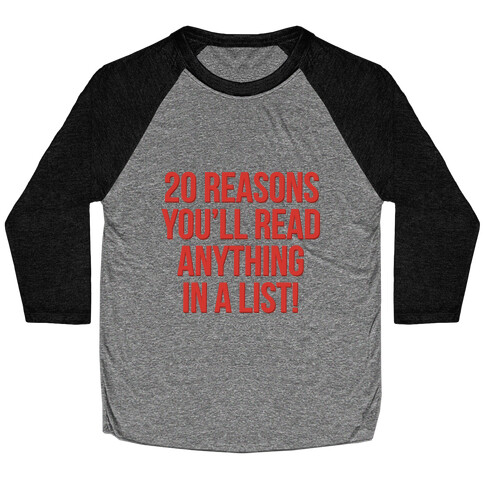 20 Reasons Baseball Tee