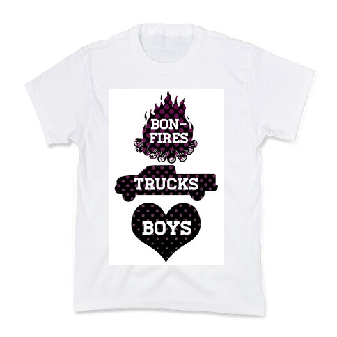Bonfires, Trucks and Boys Kids T-Shirt