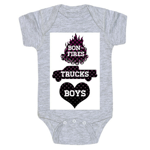 Bonfires, Trucks and Boys Baby One-Piece