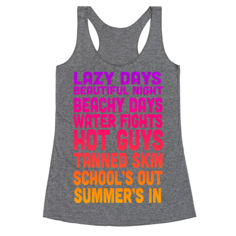 School's Out Summer's In Racerback Tank Top