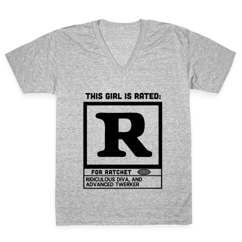 Rated R for Ratchet V-Neck Tee Shirt