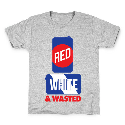 Red, White & Wasted (Tall) Kids T-Shirt