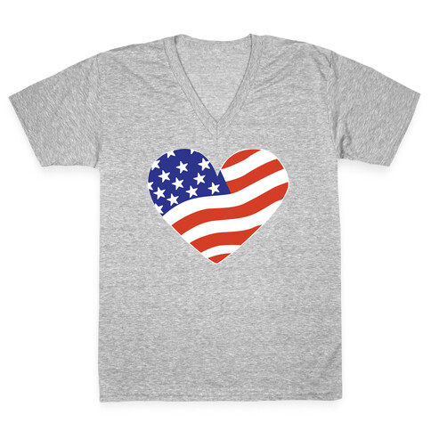 American Flag V-Neck Tee Shirt