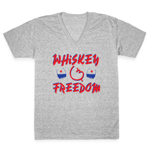 Whiskey And Freedom V-Neck Tee Shirt