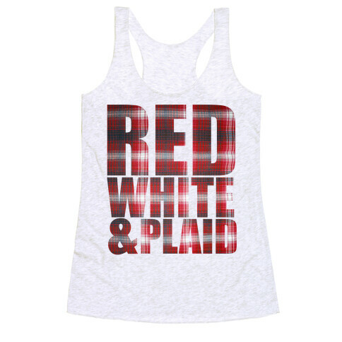 Red White and Plaid Racerback Tank Top