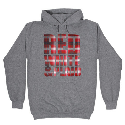 Red White and Plaid Hooded Sweatshirt