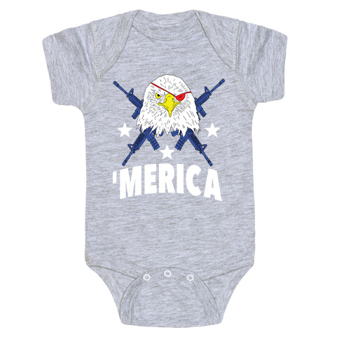 Bald Eagle Bearing Arms Baby One-Piece