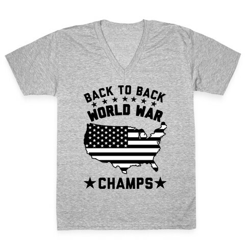 Back to Back World War Champs V-Neck Tee Shirt