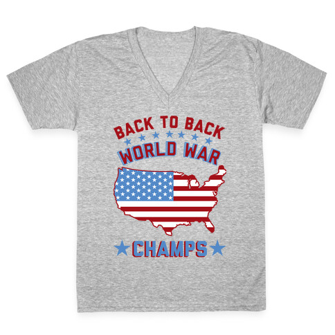 Back to Back World War Champs V-Neck Tee Shirt