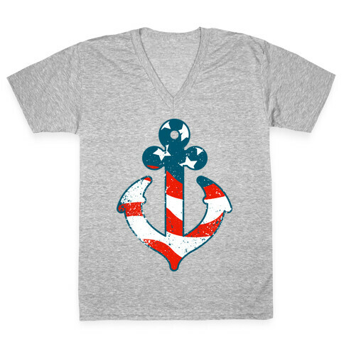 American Anchor V-Neck Tee Shirt