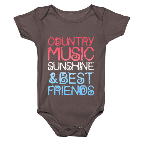 Country Music, Sunshine & Best Friends (Red White & Blue) Baby One-Piece