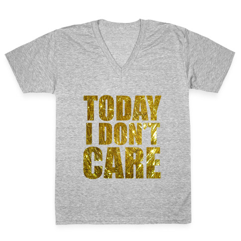 Today I Don't Care V-Neck Tee Shirt