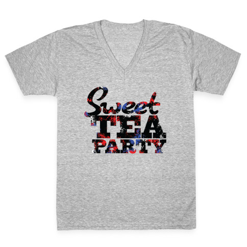 Sweet Tea Party (Colors) V-Neck Tee Shirt