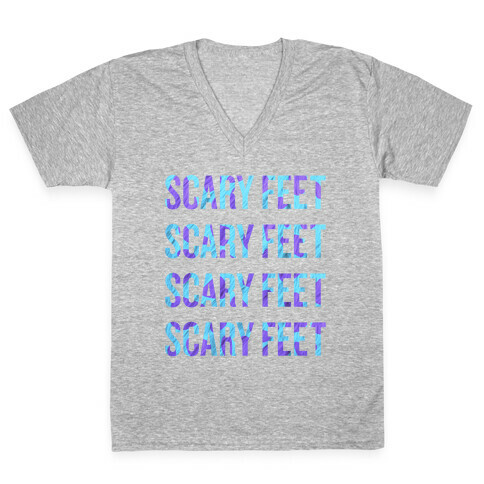 Scary Feet Scary Feet (Text) V-Neck Tee Shirt