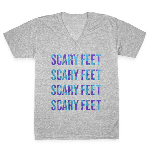 Scary Feet Scary Feet (Text) V-Neck Tee Shirt