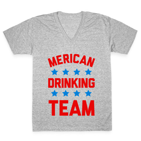 Merican Drinking Team V-Neck Tee Shirt