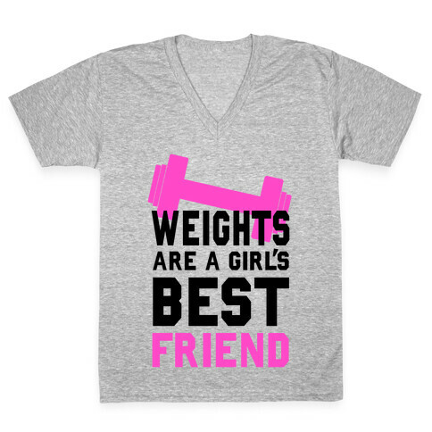 Weights are a Girls Best Friend V-Neck Tee Shirt