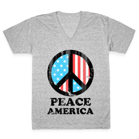 Peace America V-Neck Tee Shirt