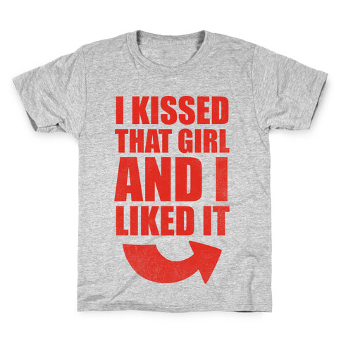 I Kissed A Girl Couples Shirt (Part 1) (Red) Kids T-Shirt