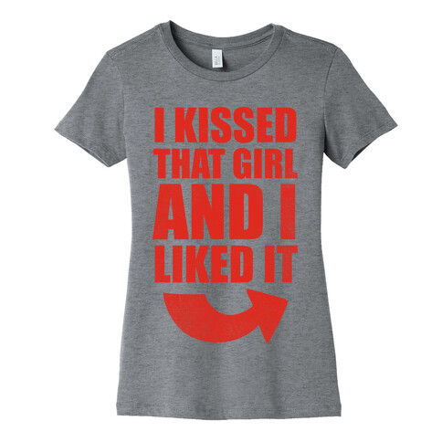 I Kissed A Girl Couples Shirt (Part 1) (Red) Womens T-Shirt