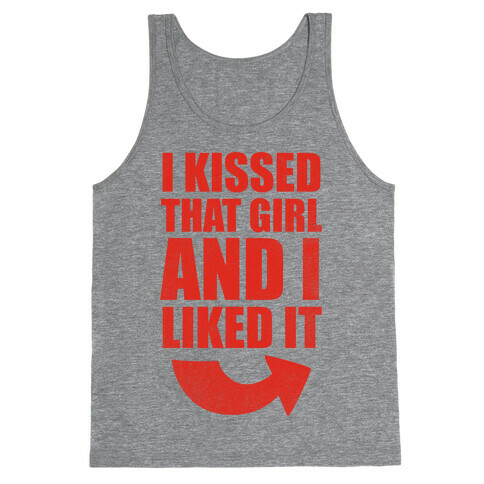 I Kissed A Girl Couples Shirt (Part 1) (Red) Tank Top