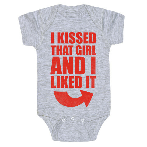 I Kissed A Girl Couples Shirt (Part 1) (Red) Baby One-Piece
