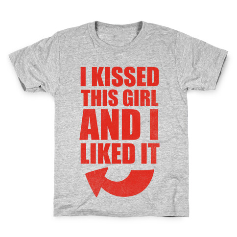 I Kissed A Girl Couples Shirt (Part 2) (Red) Kids T-Shirt