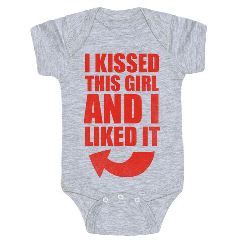 I Kissed A Girl Couples Shirt (Part 2) (Red) Baby One-Piece