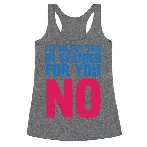 Spanish No Racerback Tank Top