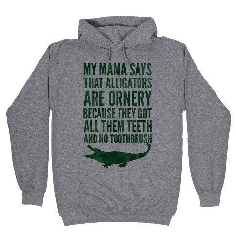 My Mama Says That Alligators Are Ornery Hooded Sweatshirt