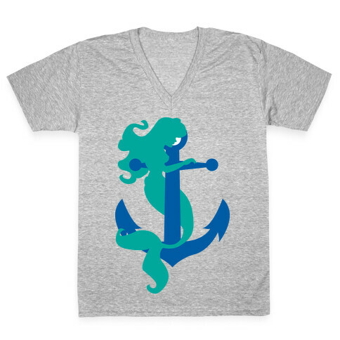 Mermaid Anchor V-Neck Tee Shirt