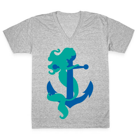 Mermaid Anchor V-Neck Tee Shirt