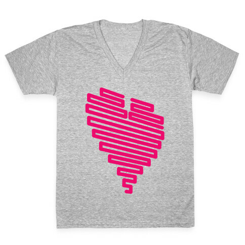 Neon Heart V-Neck Tee Shirt