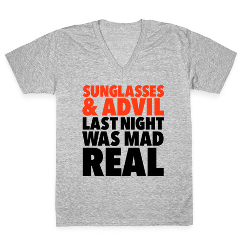 Sunglasses & Advil V-Neck Tee Shirt