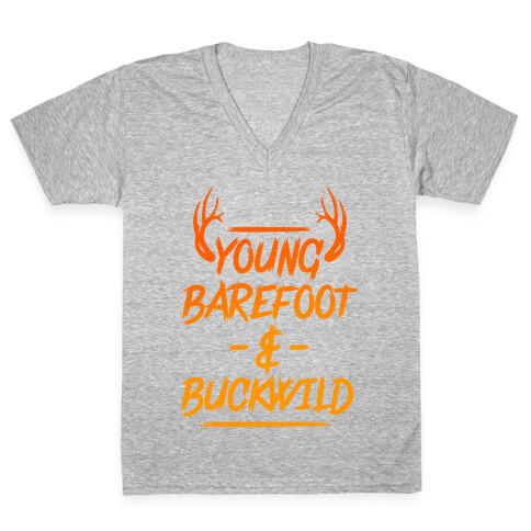 Young, Barefoot & Buckwild V-Neck Tee Shirt