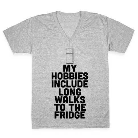 My Hobbies Include Long Walks To The Fridge V-Neck Tee Shirt