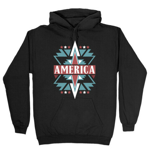 American Pattern Hooded Sweatshirt