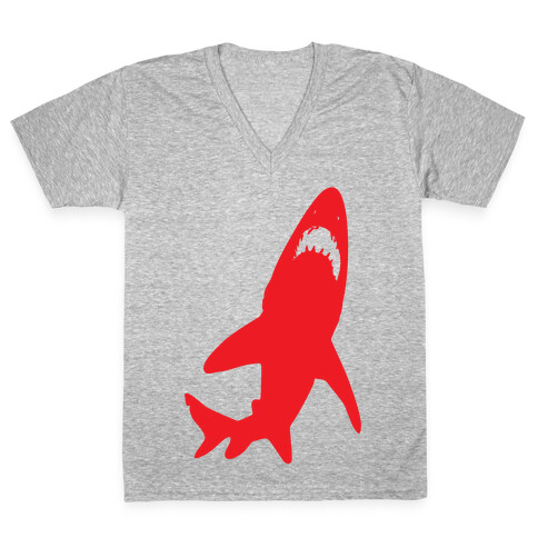 Stalking Shark V-Neck Tee Shirt