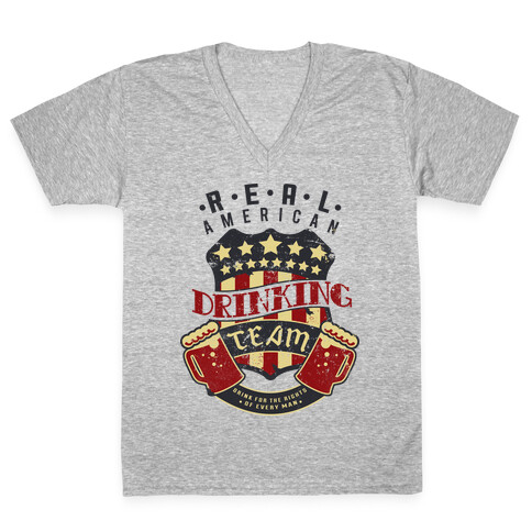 Real American Drinking Team V-Neck Tee Shirt