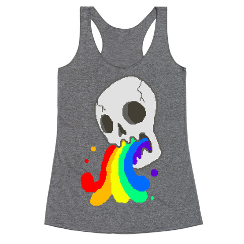 White Skull Wasted (8-bit) Racerback Tank Top