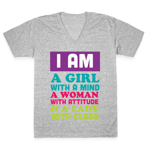 I Am a GIRL V-Neck Tee Shirt