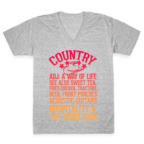 Country, A Way of Life V-Neck Tee Shirt