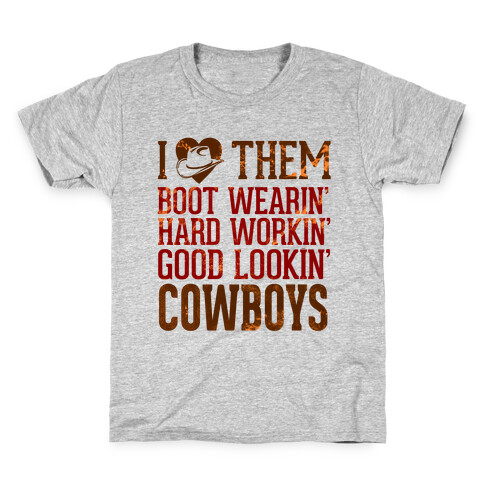 I Love Them Cowboys Kids T-Shirt