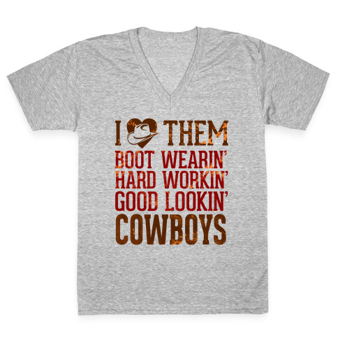 I Love Them Cowboys V-Neck Tee Shirt