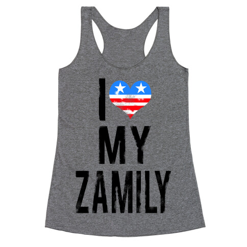 I Love My Zamily  Racerback Tank Top