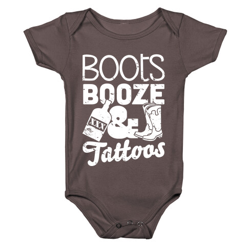 Boots Booze And Tattoos  Baby One-Piece