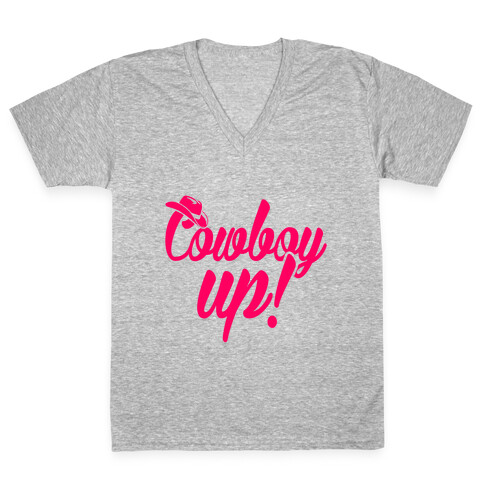 Cowboy Up! V-Neck Tee Shirt